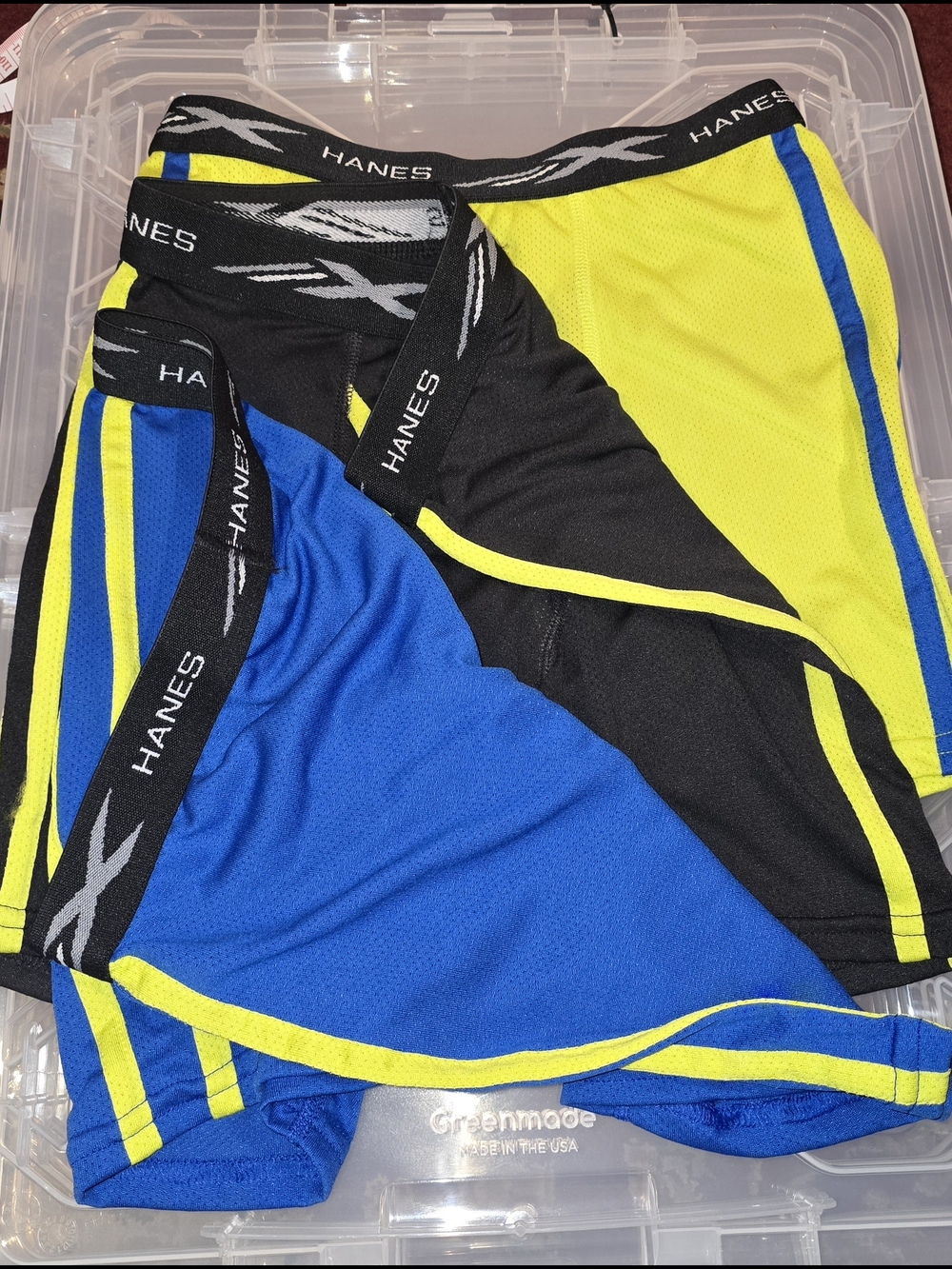 Hanes Men’s Teenager Underwear in Blue, Black & Yellow New N Tag
